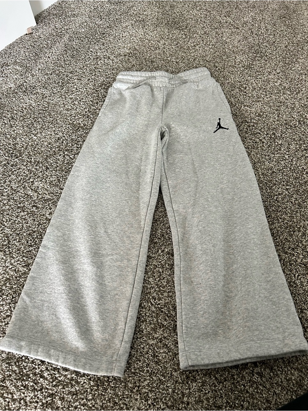 Jordan Gray Wide-Leg Sweatpants with Black Jumpman BNWOT